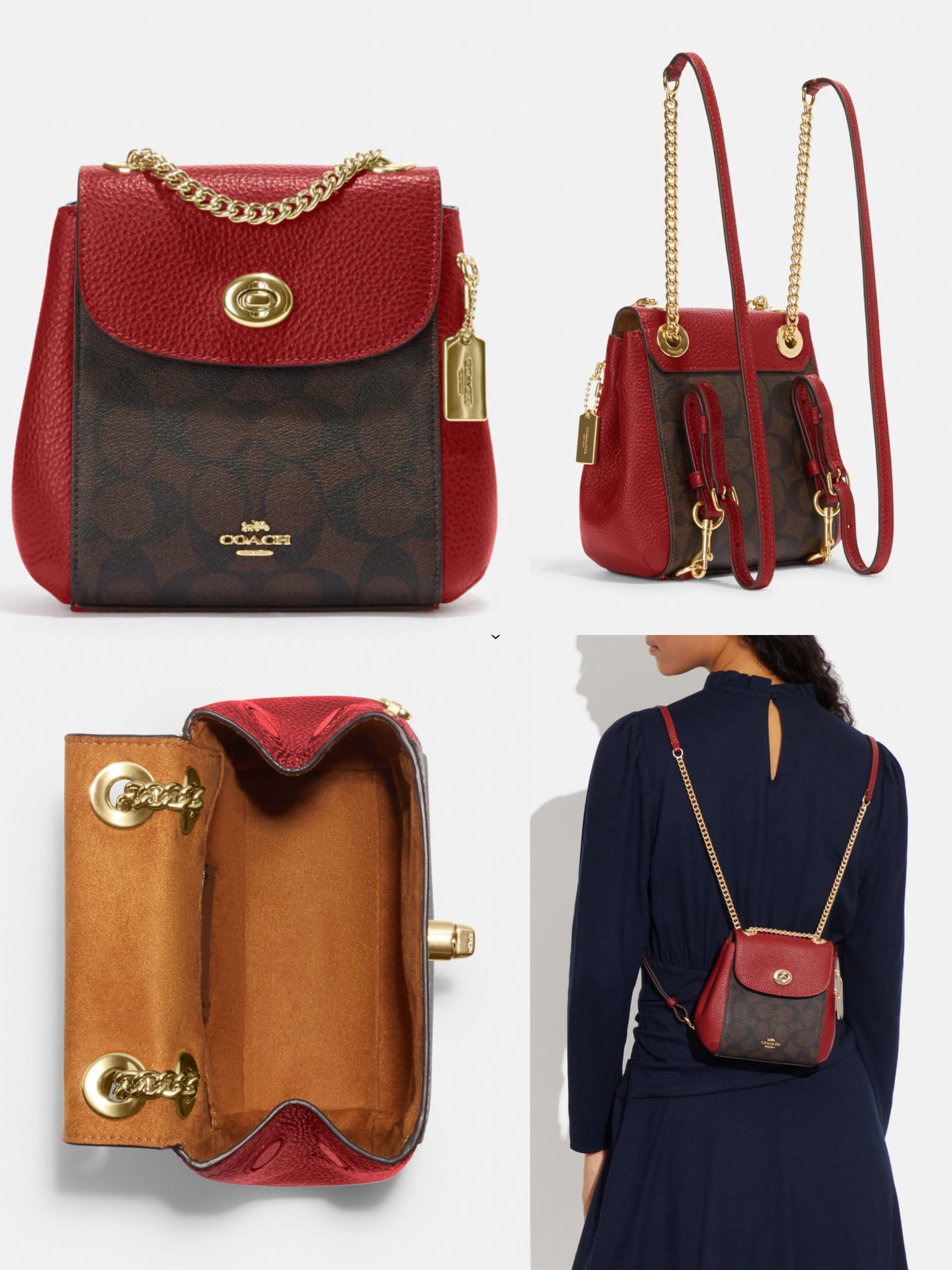 Convertible mini backpack in signature canvas Clearance