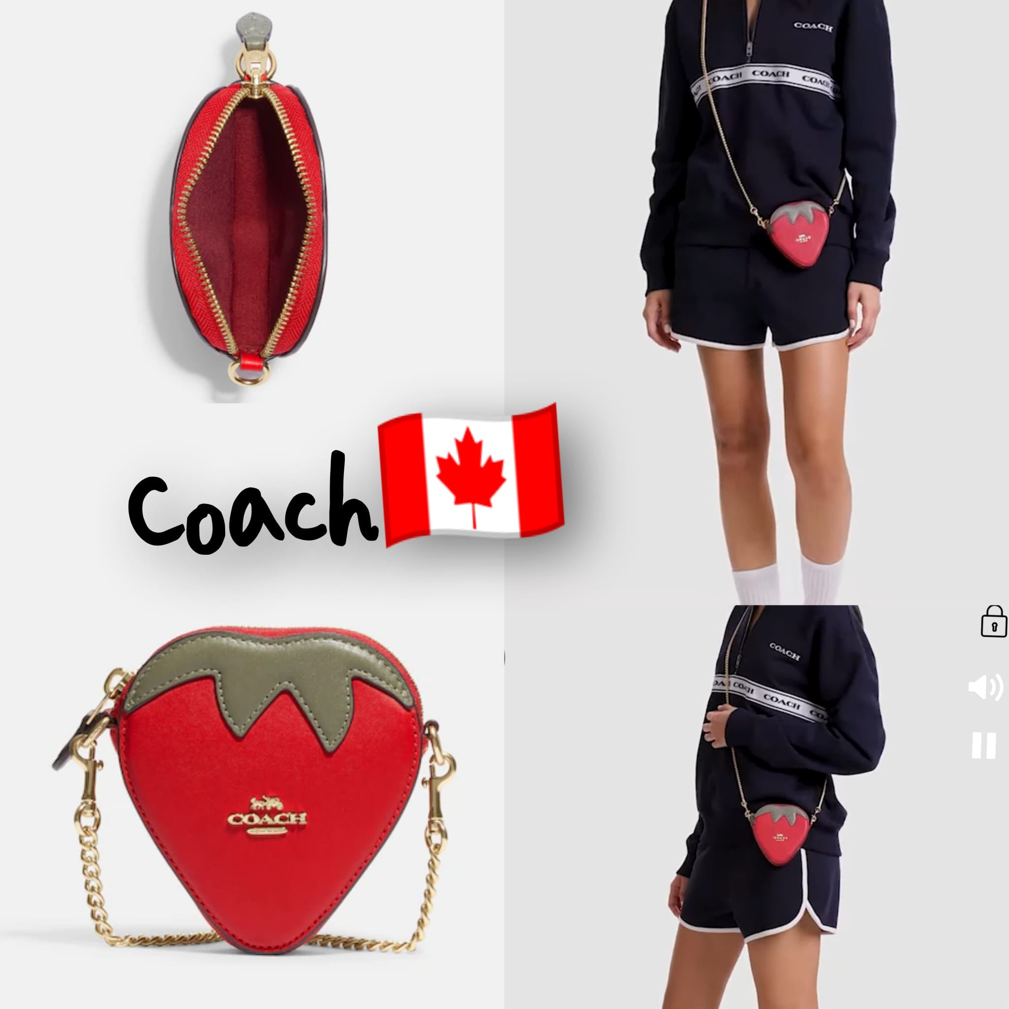 Coach selling CI182 Strawberry Coin Case