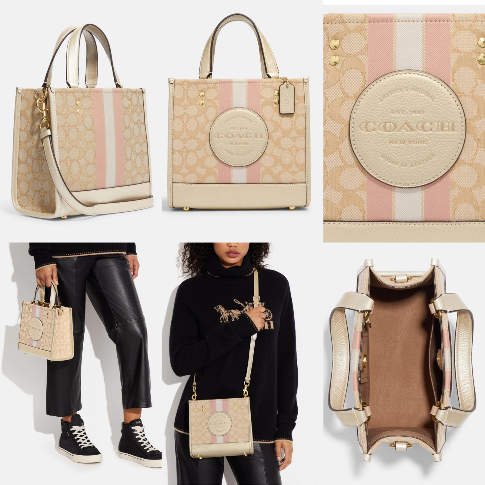 Coach Dempsey newest Tote 22 In Signature Jacquard With Stripe And Coach Patch