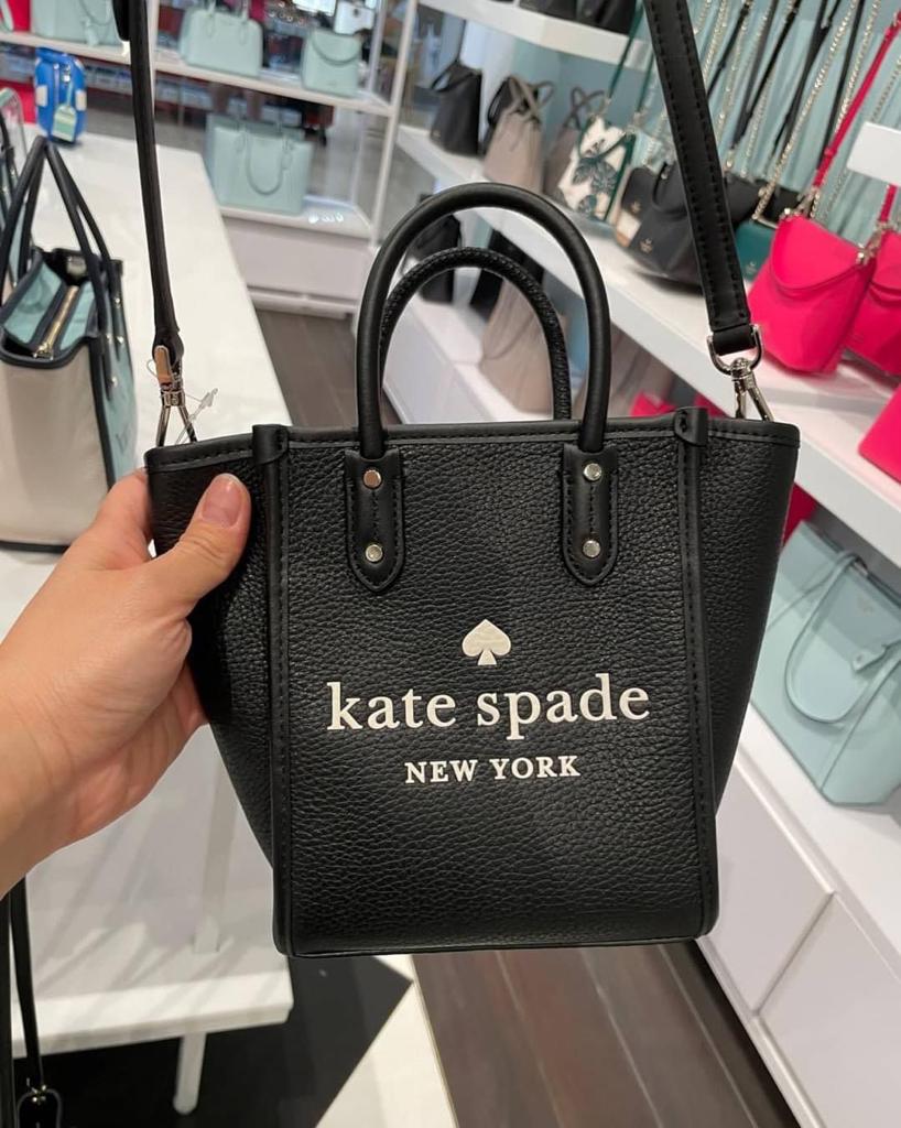 Kate Spade New York Ella Mini Leather Top Zip Tote Crossbody Black