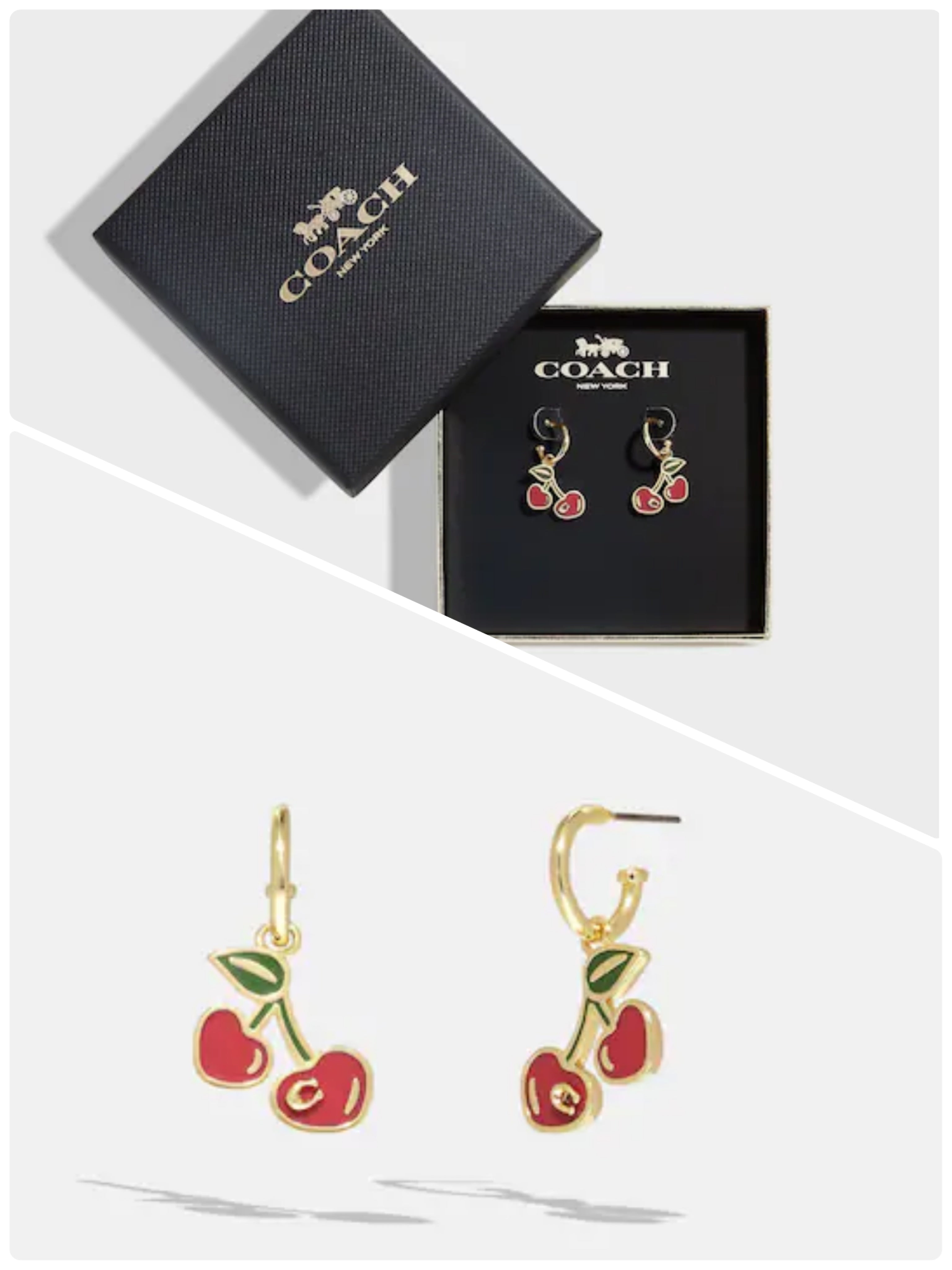 Coach store cherry earrings