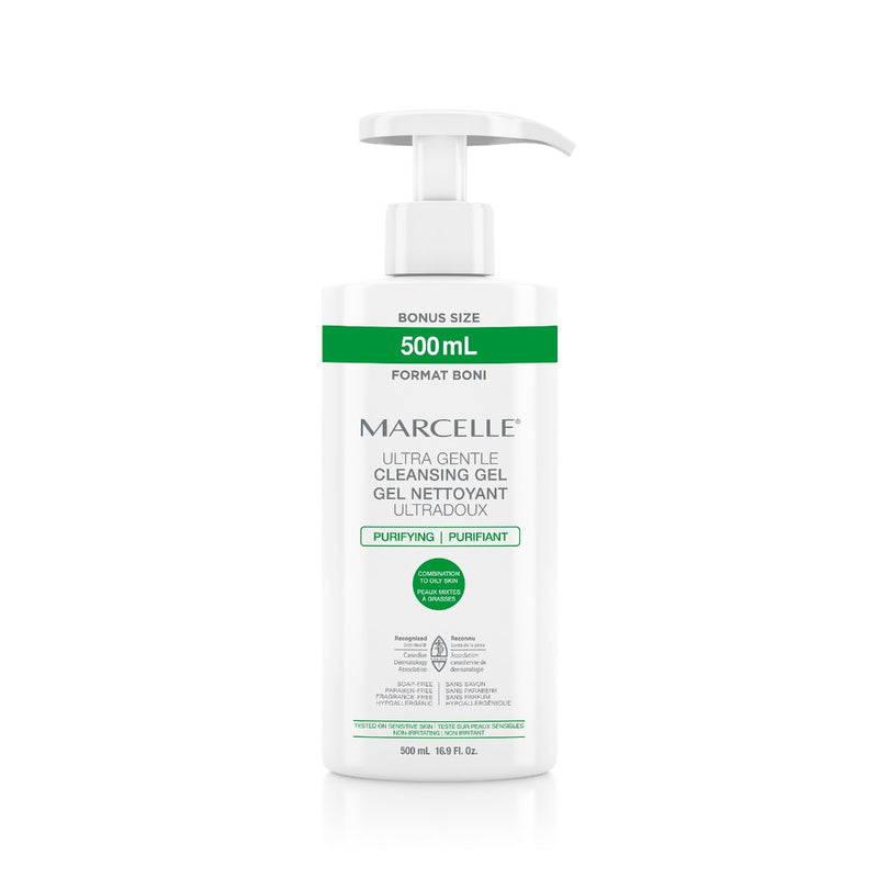 Marcelle Ultra Gentle Cleansing Gel - Purifying - Combination to Oily Skin - Bonus size 500 mL深層清潔去角質潔面凝霜勁量裝