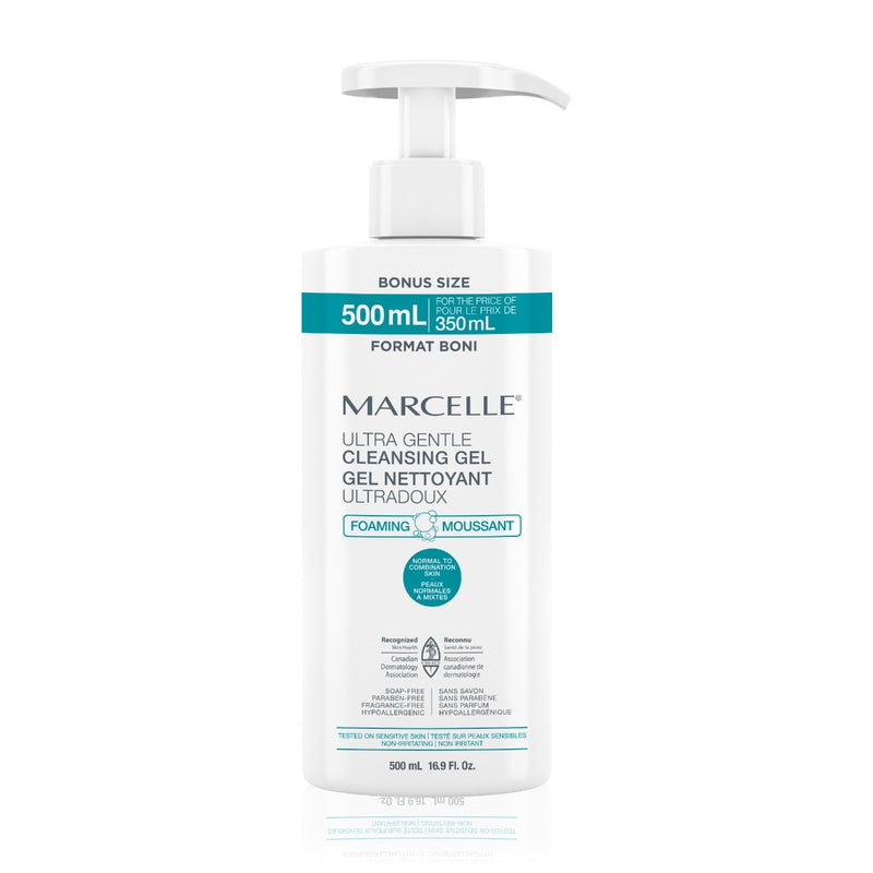 Marcelle Ultra Gentle Cleansing Gel - Foaming - All skin type - Bonus size 500 mL蘆薈甘油深層清潔洗面泡沫勁量裝