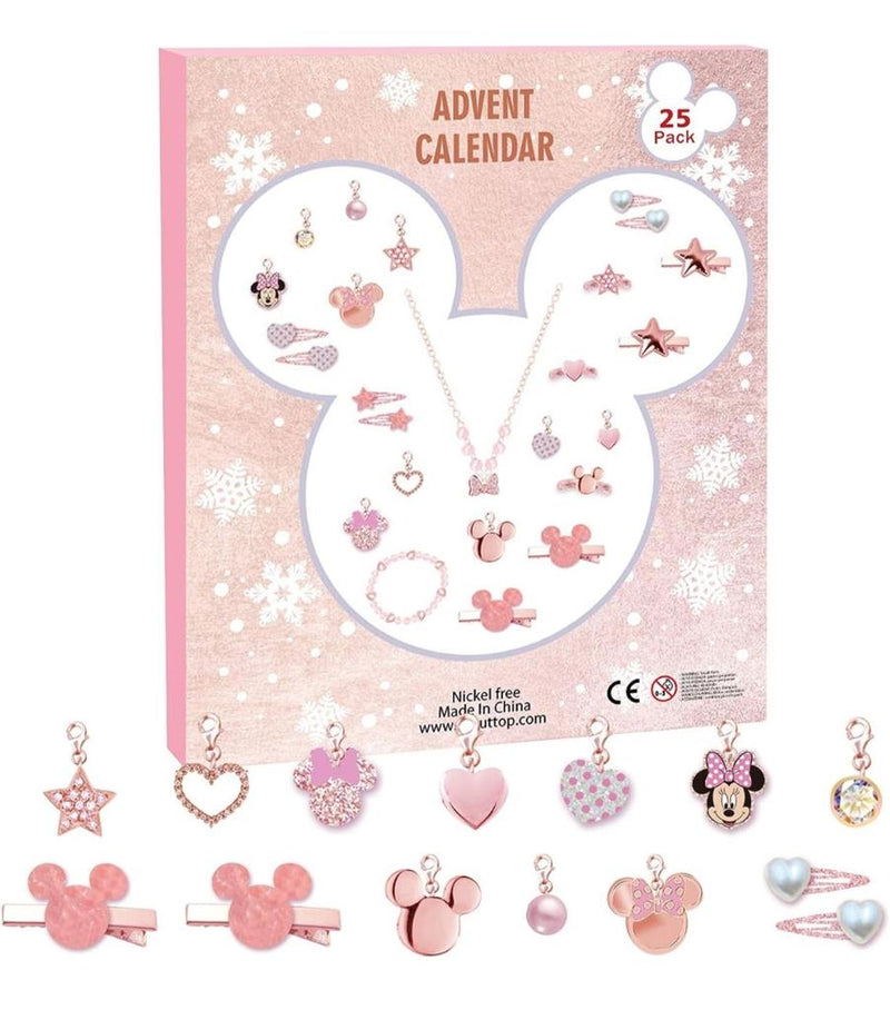 Christmas Advent Calendar 2023 Disney 24 Days Countdown Calendar with DIY Charm Bracelet&Necklace