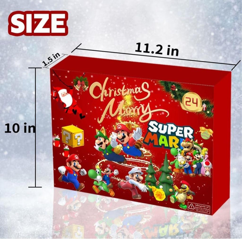 Christmas Advent Calendar 2023, Christmas Countdown Calendar with 24pcs super Mario Calendar 24 Days Blind Box