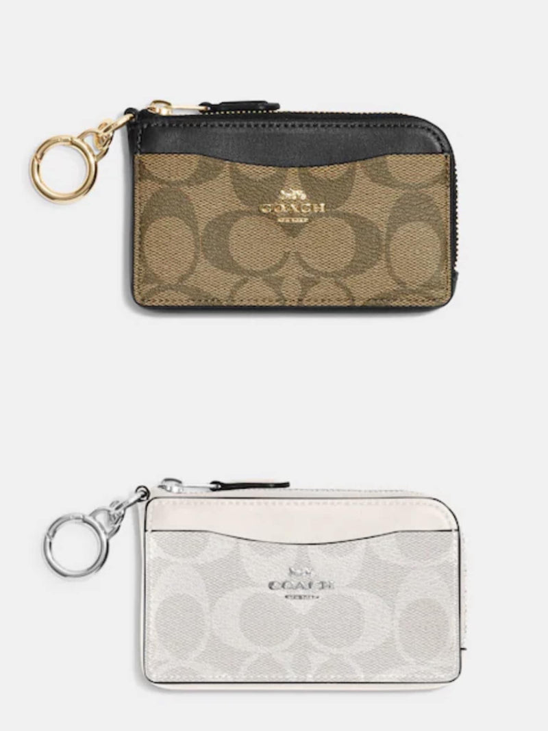 Coach Multifunction Card Case In Signature Canvas