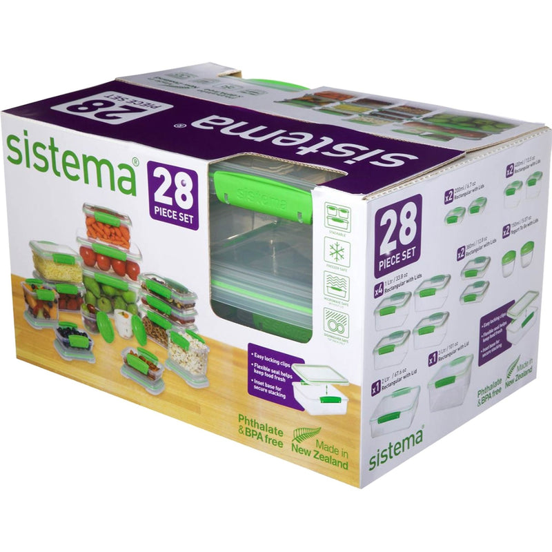 SISTEMA FOOD STORAGE SET 28 PIECE 紐西蘭超好用100%密封防漏保鮮盒 28件套