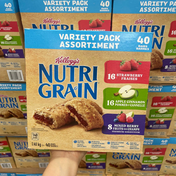 Kellogg's Nutri Grain Variety Pack 家樂氏雜錦口味果醬穀物棒(一盒40條)