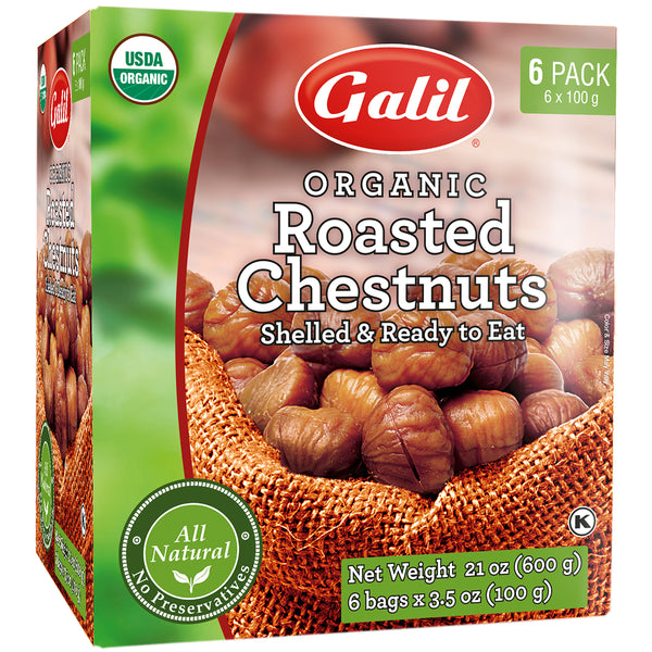 Galil Organic Roasted Chestnuts (6x100g) 有機即食烤栗子