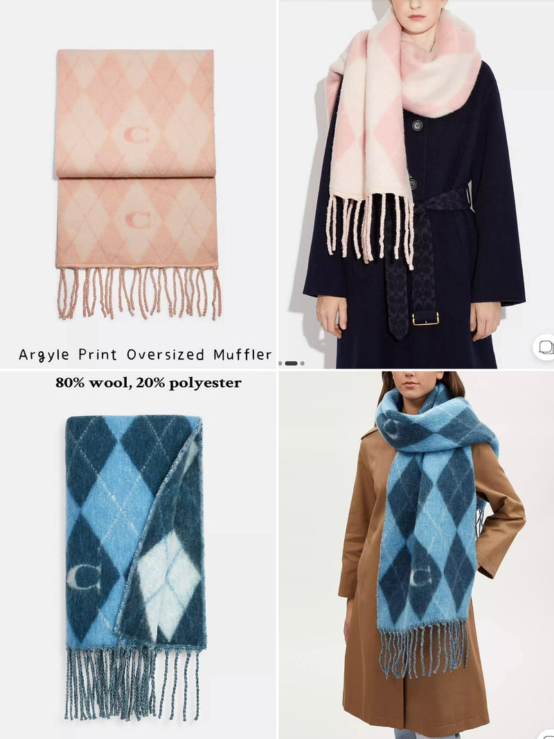 Coach Argyle Print Oversized Muffler