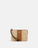 Coach Medium Corner Zip Wristlet in Signature Canvas