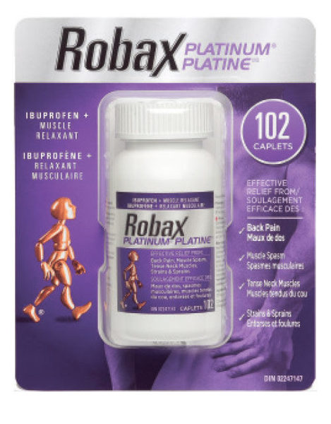 Robax Platinum 適用背痛肌肉痙攣頸部肌肉緊張勞損和扭傷及疼痛 102粒