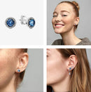 PANDORA Blue Round Sparkle Stud Earrings