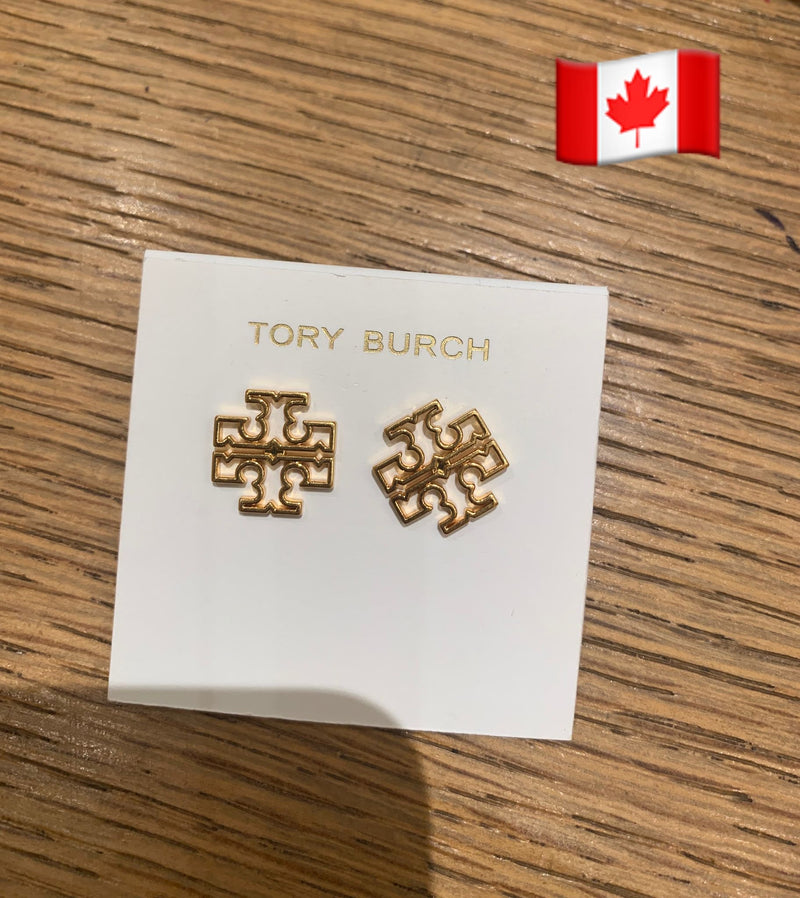 Tory Burch Logo earrings (gold / silver)