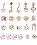 Advent Calendar 2023, 24 Days Noel Calendrier De L'Avent Blind Box, DIY Creative Bracelet Kit Unique Gifts 24 Pcs Rose Gold Jewelry Christmas