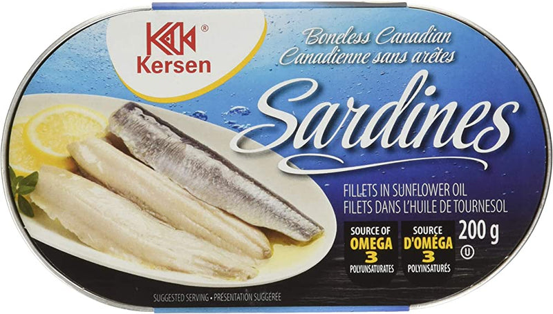 KERSEN SARDINE FILLETS 8 x 200 g 葵花籽油野生沙甸魚片200g(1組8罐)