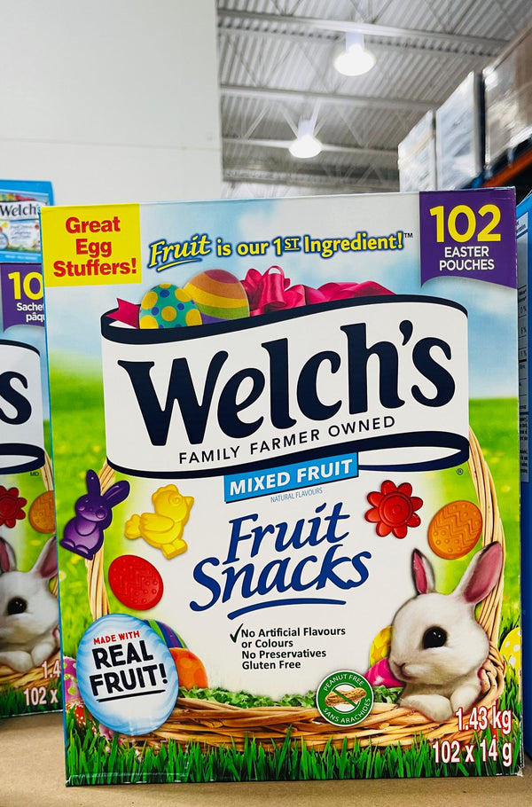 WELCH'S EASTER FRUIT SNACKS 102 x 14g復活節限定純天然水果果汁軟糖（102小包/盒