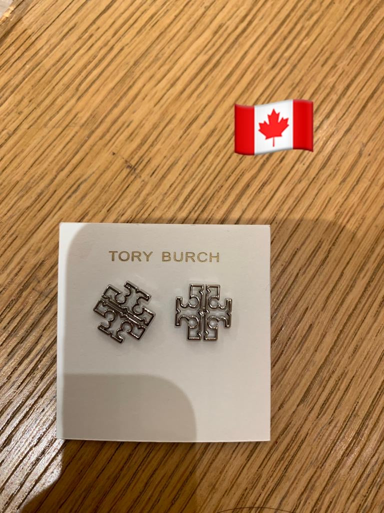 Tory Burch Logo earrings (gold / silver)