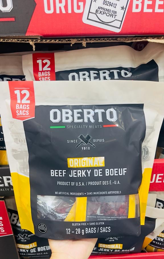 Oberto Original Beef Jerky 12x28g特選煙熏牛肉乾12包獨立包裝