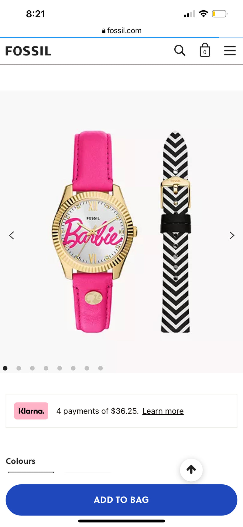 Barbie™ x Fossil Special Edition Three-Hand Black Leather Watch and Interchangeable Strap Box Set