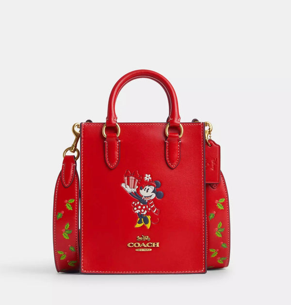 Disney X Coach North South Mini Tote With Minnie Mouse