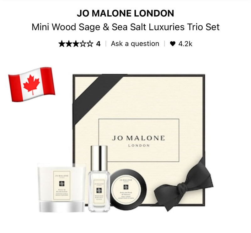 Jo Malone mini wood sage & sea salt Luxurious Trio Set