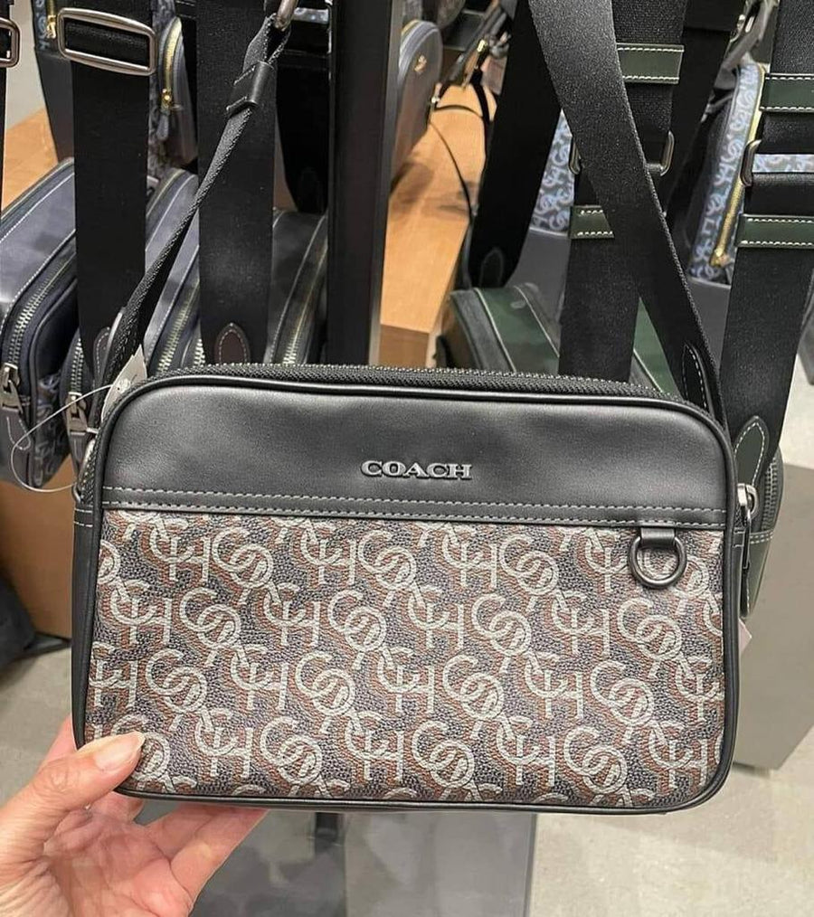 NWT COACH men's Graham Crossbody In Signature Canvas 2021