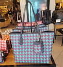 Coach City Tote With Houndstooth Print