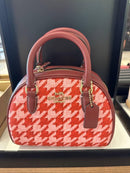 Coach Sydney Satchel With Houndstooth Print
