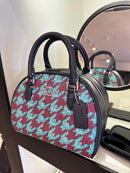 Coach Sydney Satchel With Houndstooth Print