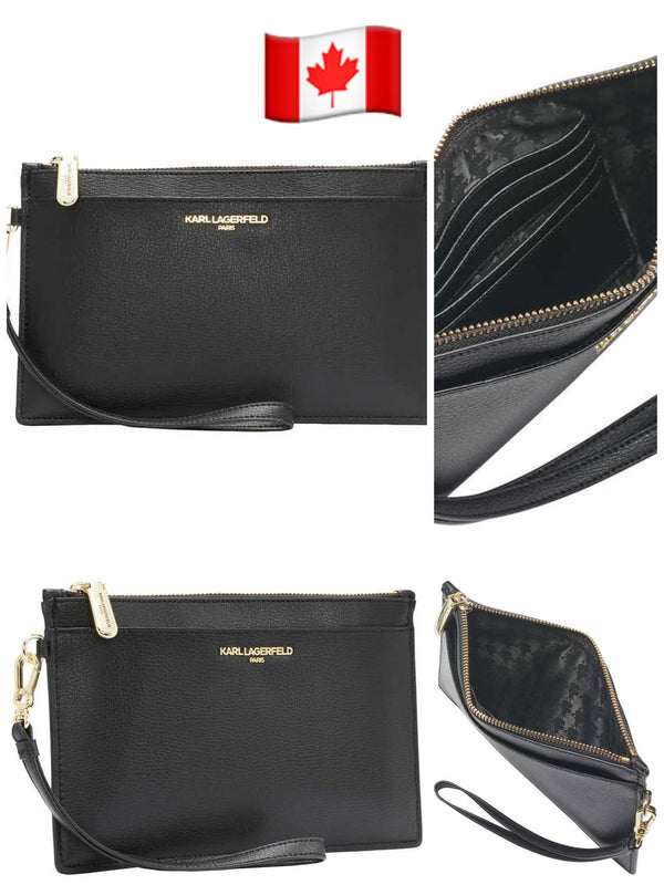 Karl Lagerfeld Leather Wristlet