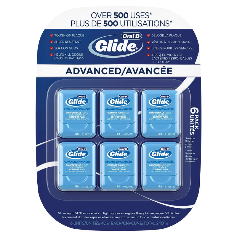 Glide ORAL-B Advanced Floss (6 x 40m)高級版深層清潔扁牙線 40 m(薄荷味)