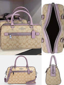 Coach Rowan Satchel In Signature Canvas (Purple)