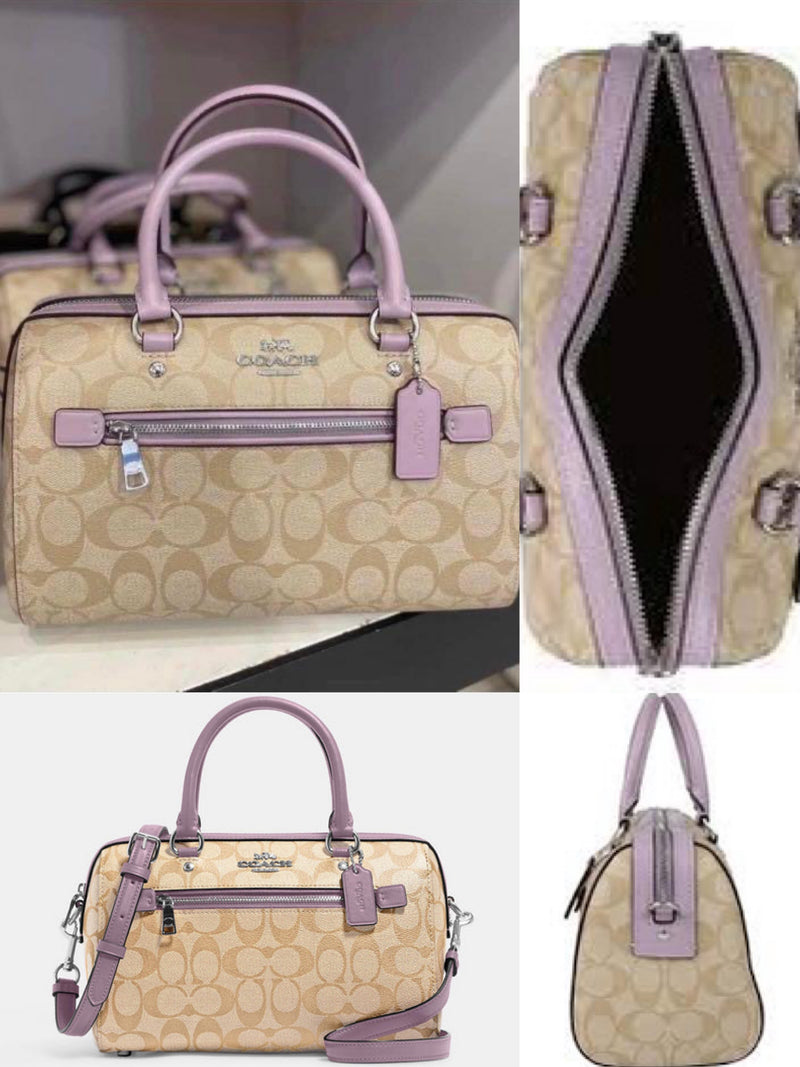 Coach Rowan Satchel In Signature Canvas (Purple)