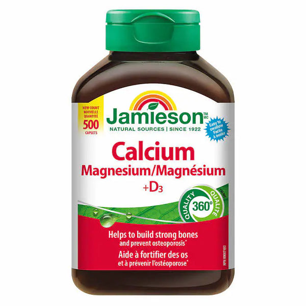 Jamieson Calcium Magnesium with Vitamin D 500 caplets 健美生鈣鎂片+D3 (500粒裝）