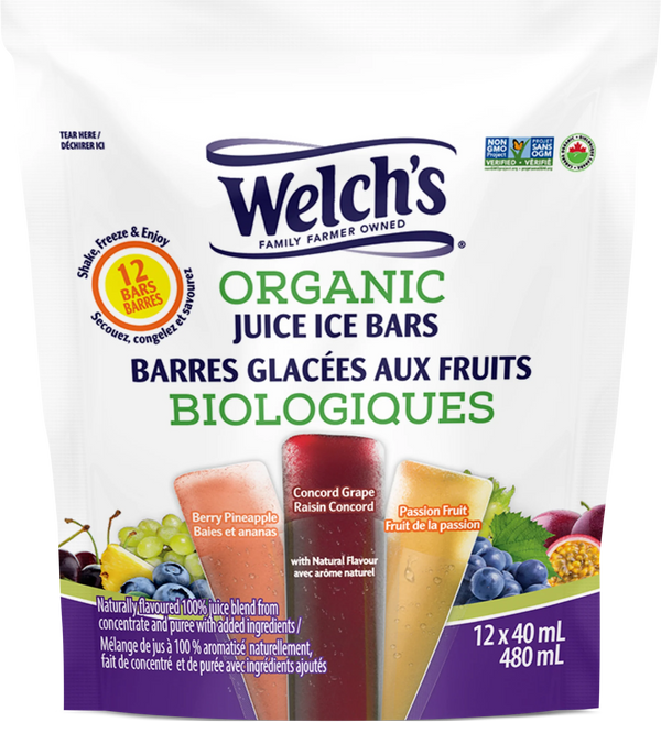 WELCH'S ORGANIC JUICE ICE BARS 12PACKS