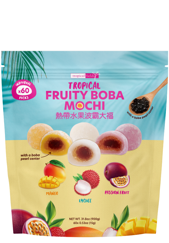 TROPÍCAL FIELDS FRUITY BOBA MOCHI 熱帶水果 波霸大福 (芒果,荔枝,百香果) 900g