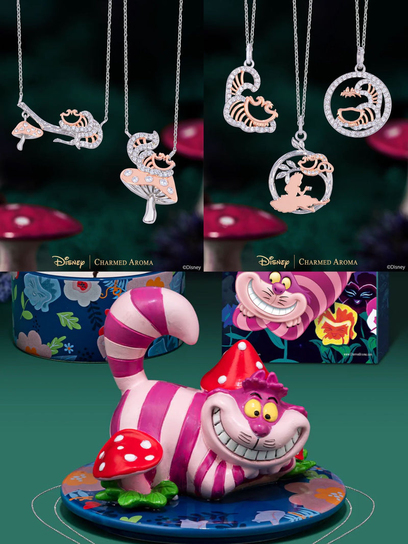 Charmed Aroma-Disney® Cheshire Cat Candle + Jewelry Tray - Necklace Collection 愛麗絲夢遊仙境柴郡貓頸鍊系列