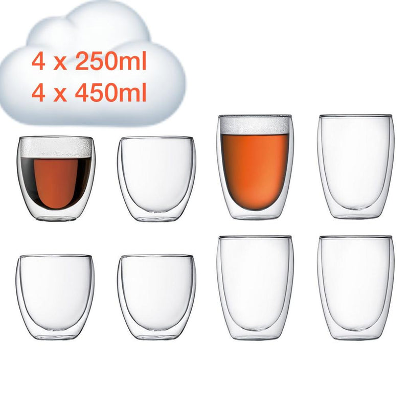 Bodum Pavina Double Wall Thermo-Glasses, Pack of 8 丹麥品牌雙層玻璃杯(一盒8個)