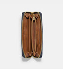 Coach Long Zip Around Wallet In Signature Chambray