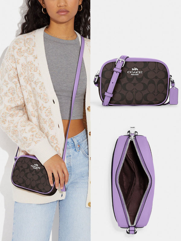 COACH Mini Jamie Camera Bag In Signature Canvas- Purplel