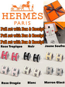Hermes Mini Pop H earrings in Silver (銀邊）