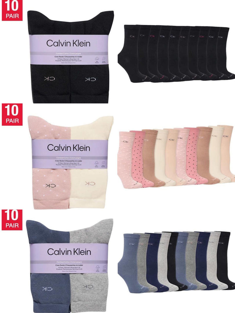 Calvin Klein Crew Sock 10pk 女裝棉質長襪🧦（10對裝）