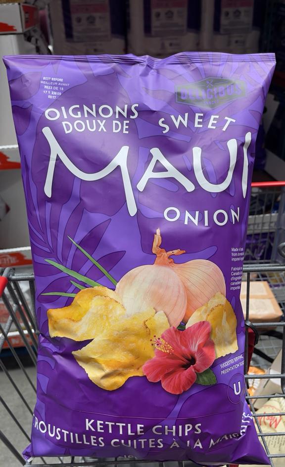 Delicious snacks sweet MAUI onion kettle chips 超好味洋蔥脆片680g