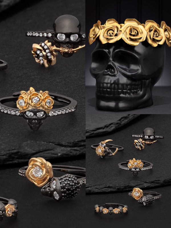 Charmed Aroma Midnight Rose Skull Candle - Skull Ring Collection 午夜玫瑰骷髏蠟燭-骷髏戒指系列