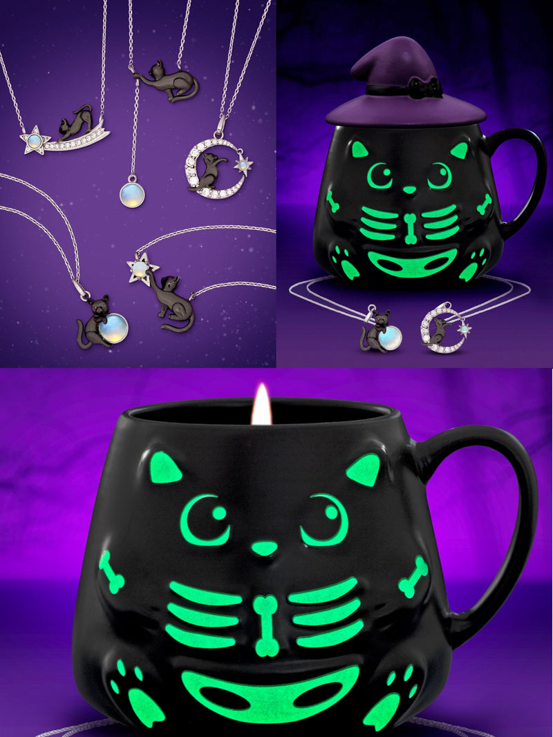 Charmed Aroma Black Cat Witch Candle - Black cat Necklace Collection 黑貓女巫蠟燭-黑貓項鍊系列