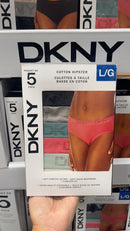 DKNY Women’s Hipster Underwear, 5-pack 100% 全棉內褲 （顏色隨機）size S -XL