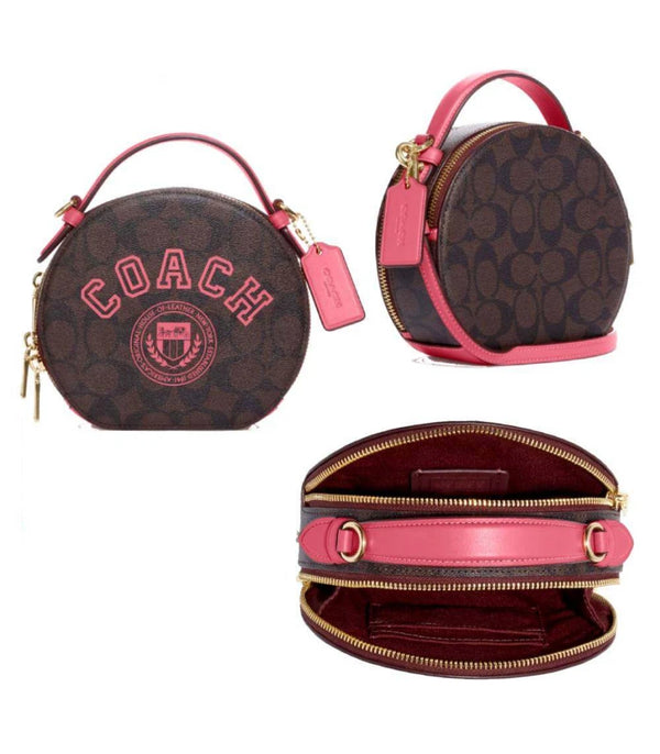 Coach Canteen Crossbody In Signature Canvas With Varsity Motif