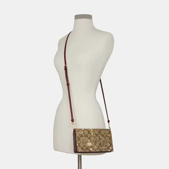 Coach Anna Foldover Clutch Crossbody In Signature Canvas With Wildflower Print