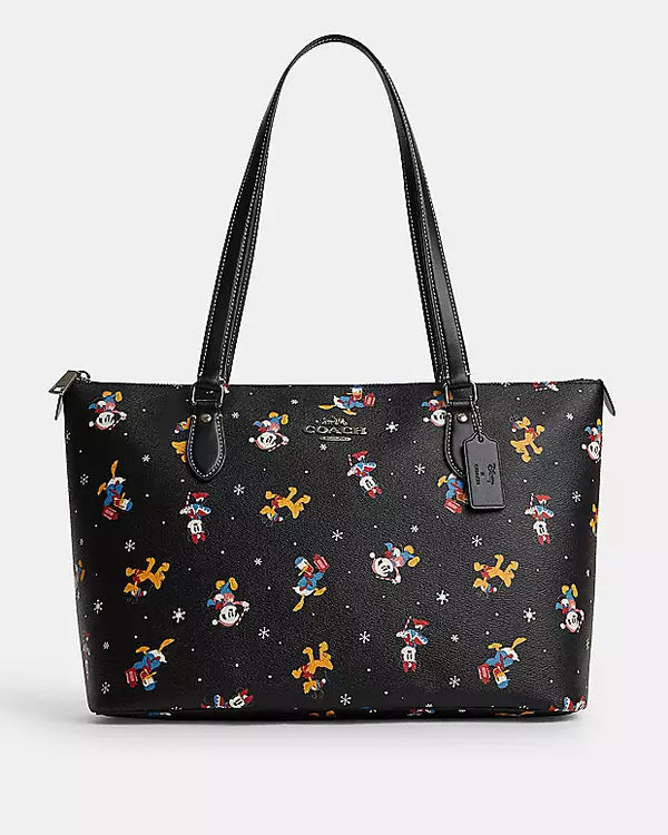 Coach Disney X Coach Gallery Tote With Holiday Print